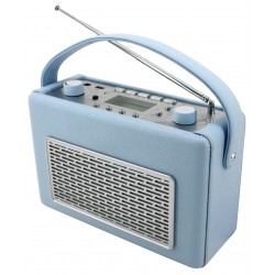 Radio AM-FM con USB polipiel Azul Claro. TR50HBL Soundmaster