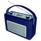 Radio AM-FM con USB  polipiel Azul. TR50DBL Soundmaster