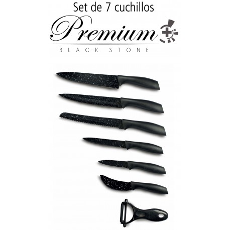 Set de 6 cuchillos profesionales + Pelador Premium Black.C01022
